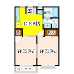 羽犬塚駅 徒歩4分 2階の物件間取画像